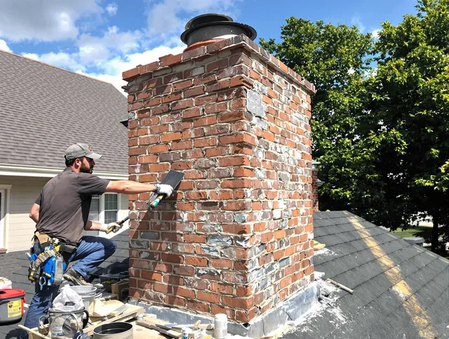 Completed chimney rebuild by Northborough Chimney Sweep in Northborough, MA