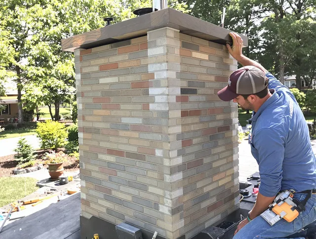 Northborough Chimney Sweep completing a modern chimney remodel in Northborough, MA