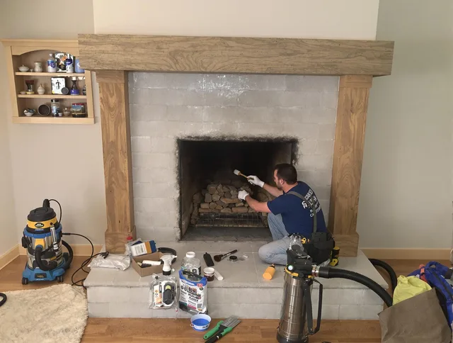 Detailed creosote removal process by Northborough Chimney Sweep in Northborough, MA